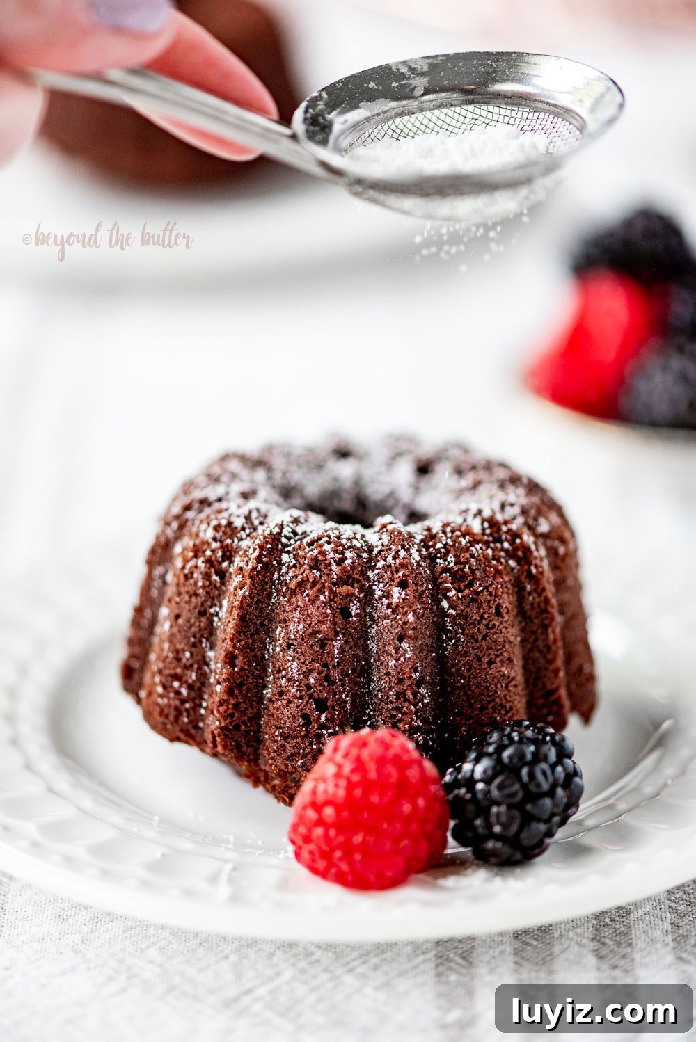 Mini Chocolate Bundt Pound Cakes — Perfect Bite-Sized Recipe 4 Mini Bundt Chocolate Pound Cakes | All Images © Beyond the Butter, LLC