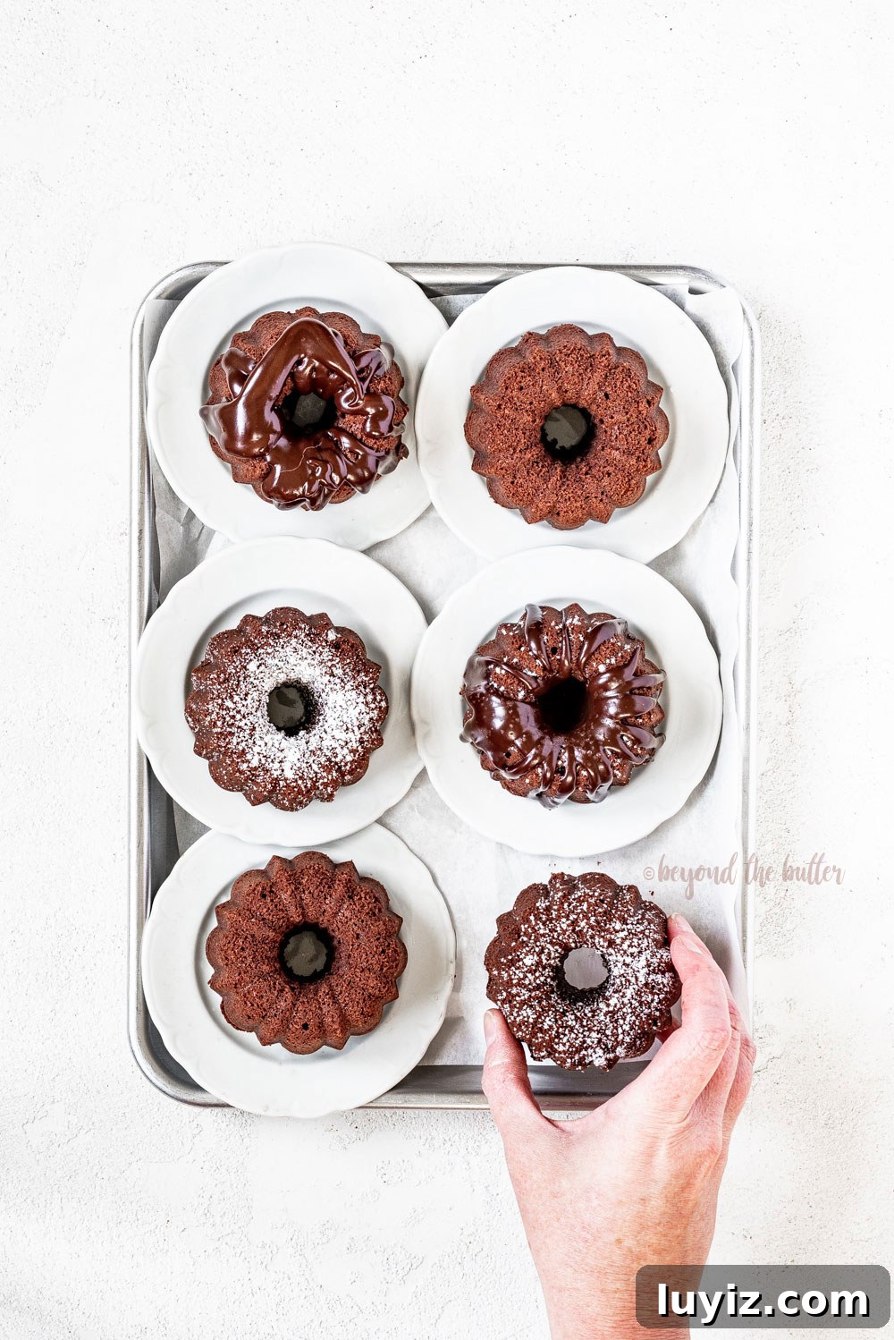 Mini Chocolate Bundt Pound Cakes — Perfect Bite-Sized Recipe 5 Mini Bundt Chocolate Pound Cakes | All Images © Beyond the Butter, LLC