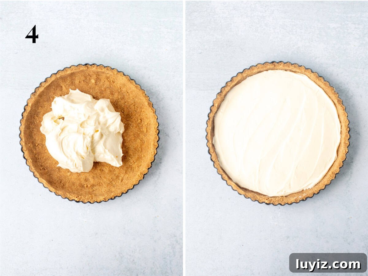 No-Bake Fresh Fruit Tart Recipe for Summer Parties 7 Unbaked tart shell with cream filling