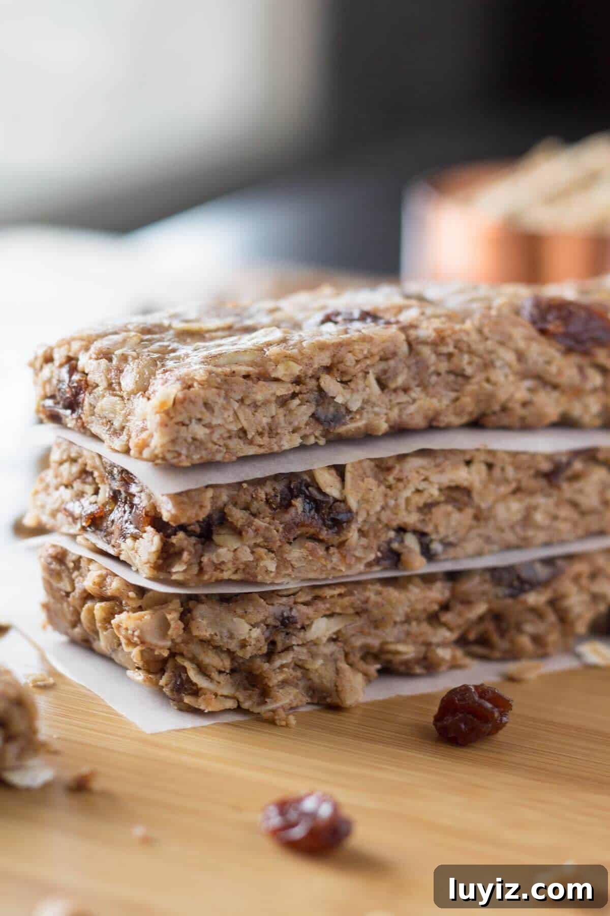 Chewy Oatmeal Cookie Granola Bars Recipe for Homemade Snacks 2 Delicious cookie flavor without having to turn on the oven. These Chewy Oatmeal Cookie Granola Bars are so easy to make, have no refined sugars & completely guilt free!