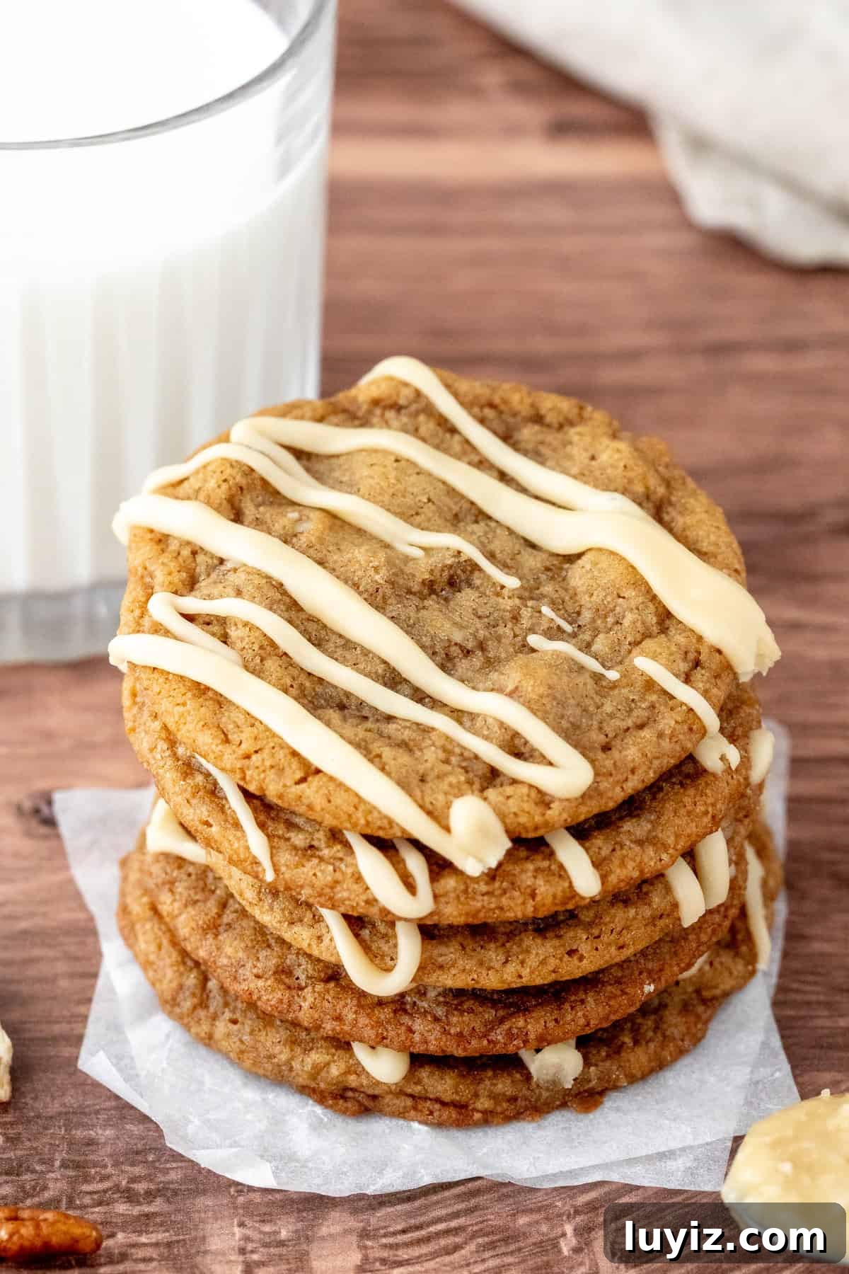 Maple Sugar Cookies with Creamy Maple Icing 7 Stack of maple cookies with maple glaze