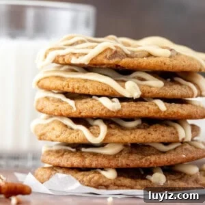 Maple Sugar Cookies with Creamy Maple Icing 9 Stack of maple cookies with glass of milk