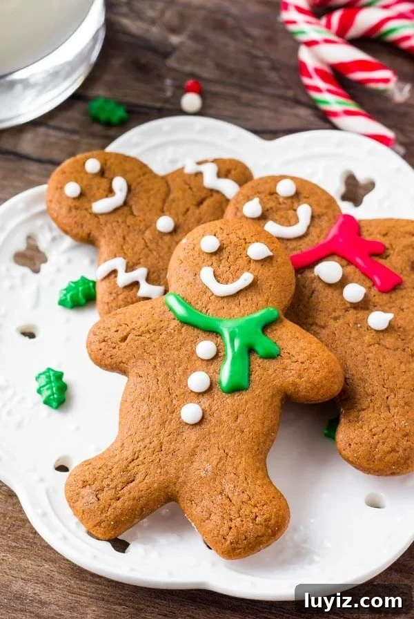 Gingerbread Oatmeal Cookies with Sweet Icing 10 A plate of soft gingerbread cookies - these are perfectly spiced and the best gingerbread cookies around.