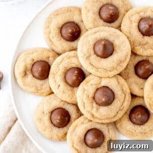 Plate of peanut butter blossom cookies
