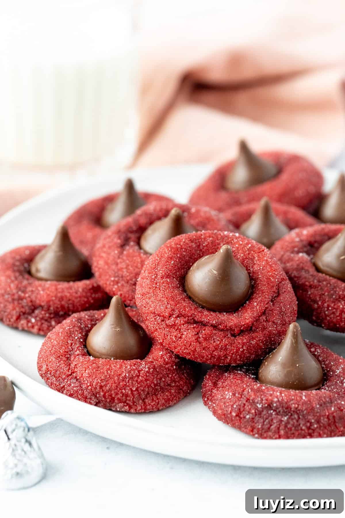 Red Velvet Blossoms: Elegant Floral Cakes and Desserts 2 Plate of red velvet blossom cookies