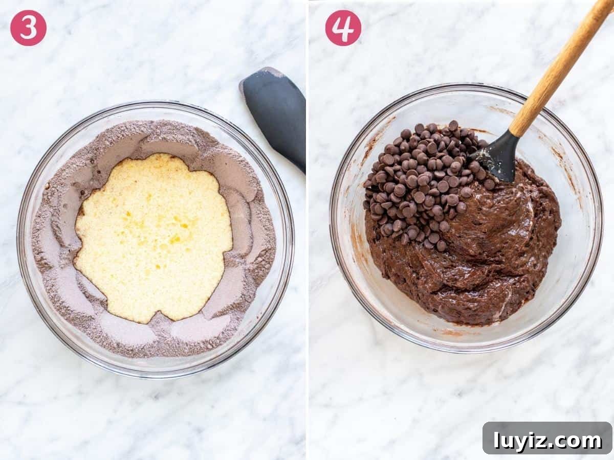 Decadent Double Chocolate Muffins: Moist, Rich Recipe 4 2 photos of chocolate muffin batter
