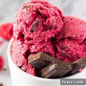 Dark Chocolate Raspberry Frozen Yogurt Recipe 4 Cold, creamy Dark Chocolate Raspberry Frozen Yogurt. With no refined sugars & made without an ice cream maker, this no-churn frozen yogurt is the perfect way to cool off!