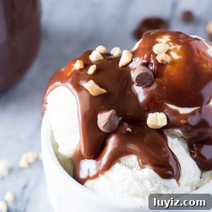 Homemade Chocolate Peanut Butter Sundae Sauce Recipe 3 Silky smooth Chocolate Peanut Butter Sundae Sauce. 5 ingredients, made in the microwave & ready in less than 5 minutes - this decadent sauce is like a peanut butter cup in sundae form!