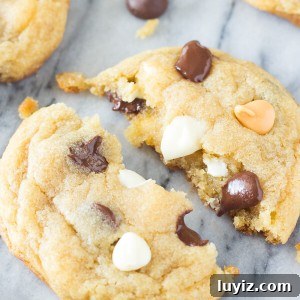 Thin, Chewy Chocolate Chip Cookies Recipe for Perfect Texture 5 These Thin Chewy Chocolate Chip Cookies are soft, perfectly stackable, have a delicious caramel undertone, and have perfectly golden edges. If you like your cookies thin - this recipe is for you!