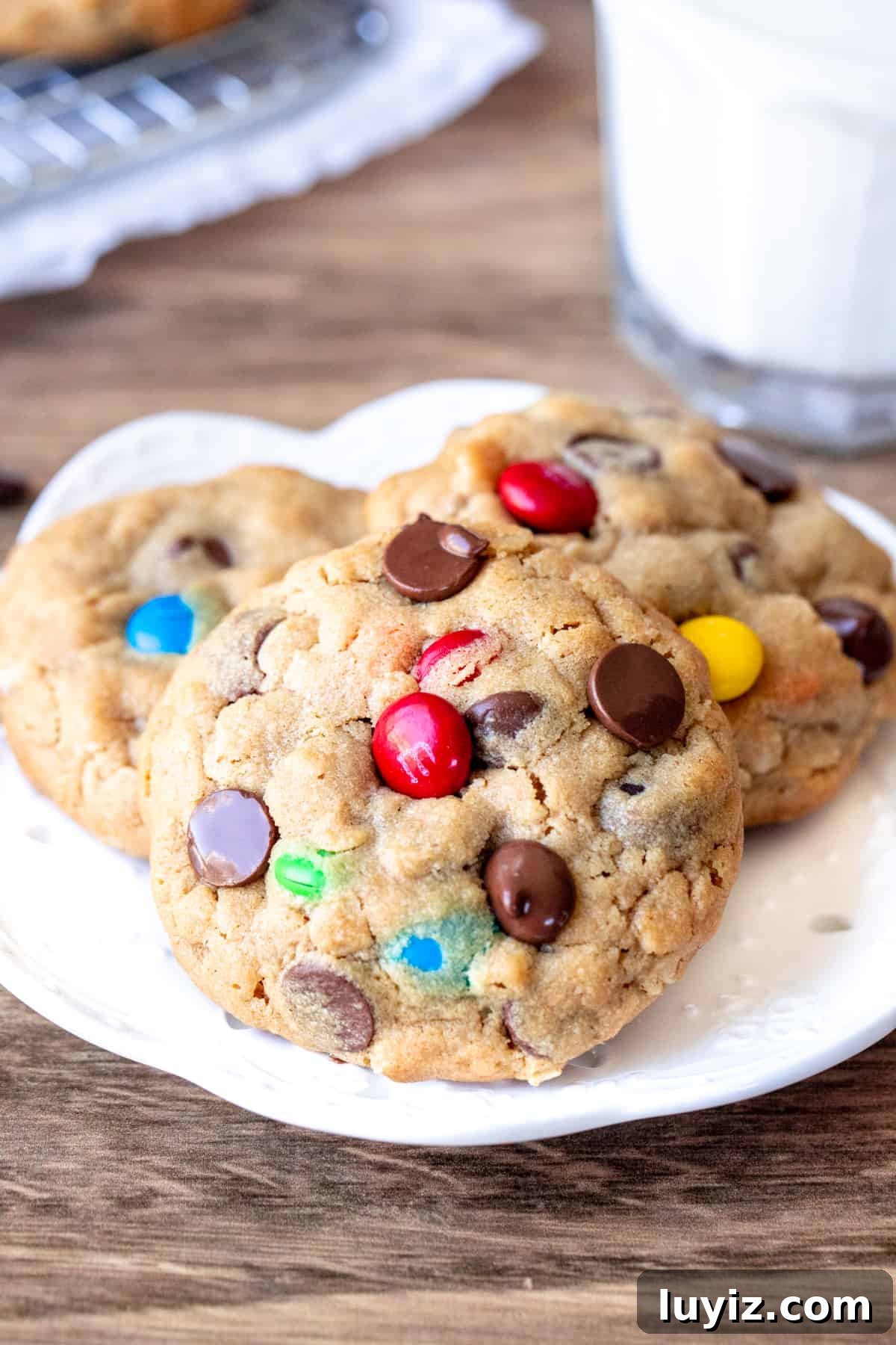 Soft, Chewy Monster Cookie Recipe for Ultimate Cookie Lovers 2 Plate of 3 monster cookies
