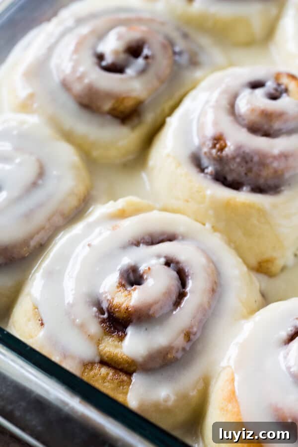 Fluffy Eggnog Cinnamon Rolls with Creamy Eggnog Glaze 3 Eggnog Cinnamon Rolls. These super fluffy cinnamon buns are made with eggnog, filled with spices, and drizzled with eggnog glaze.