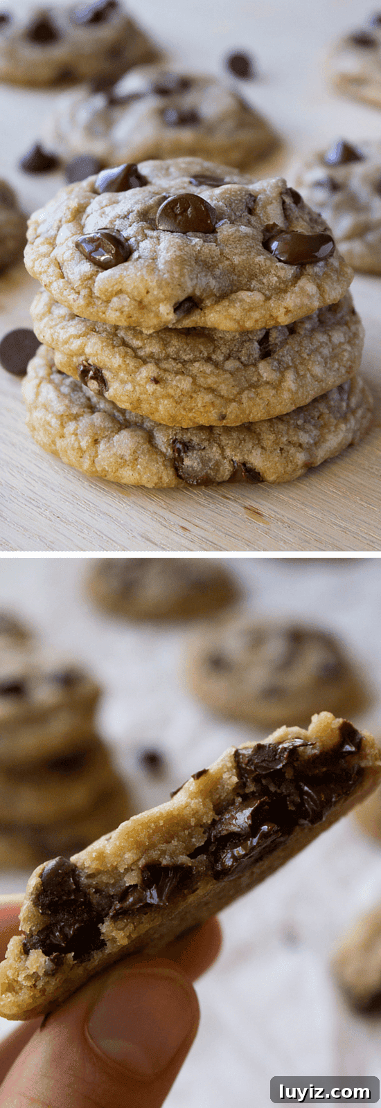Ultimate Chocolate Chip Cookie Recipe for Perfect Crispy-Soft Cookies 4 Chocolate Chip Cookies. Ultra chewy, soft, thick, buttery & oozing with chocolate chips - these cookies are perfection.