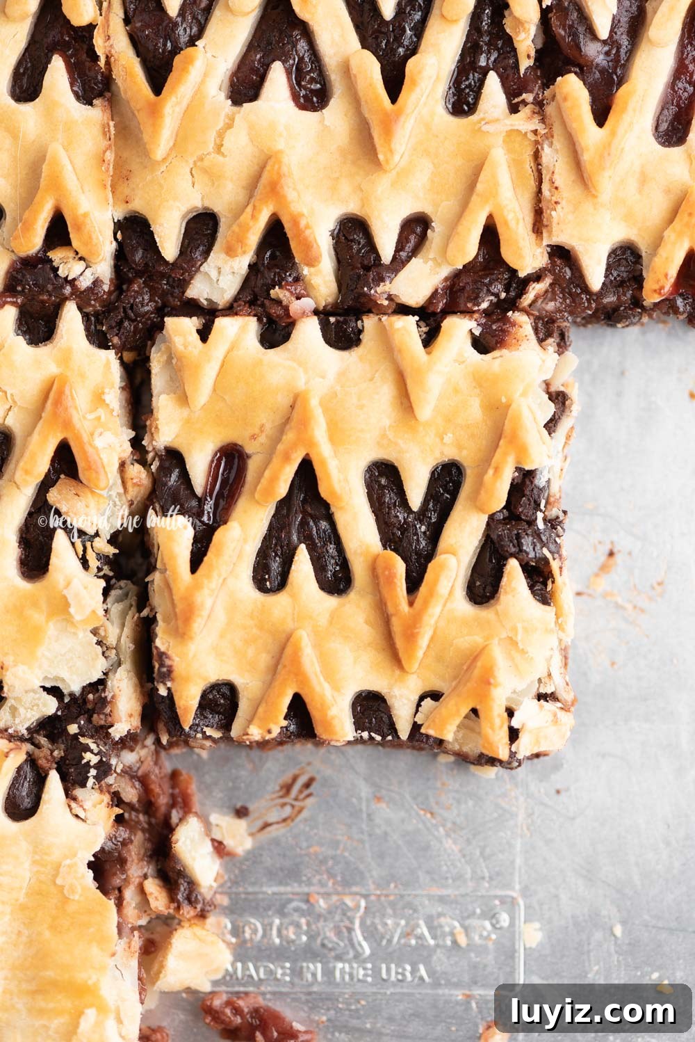 Chocolate Cherry Bourbon Slab Pie Recipe for Sharing 7 Chocolate Cherry Bourbon Slab Pie recipe | All Images © Beyond the Butter, LLC