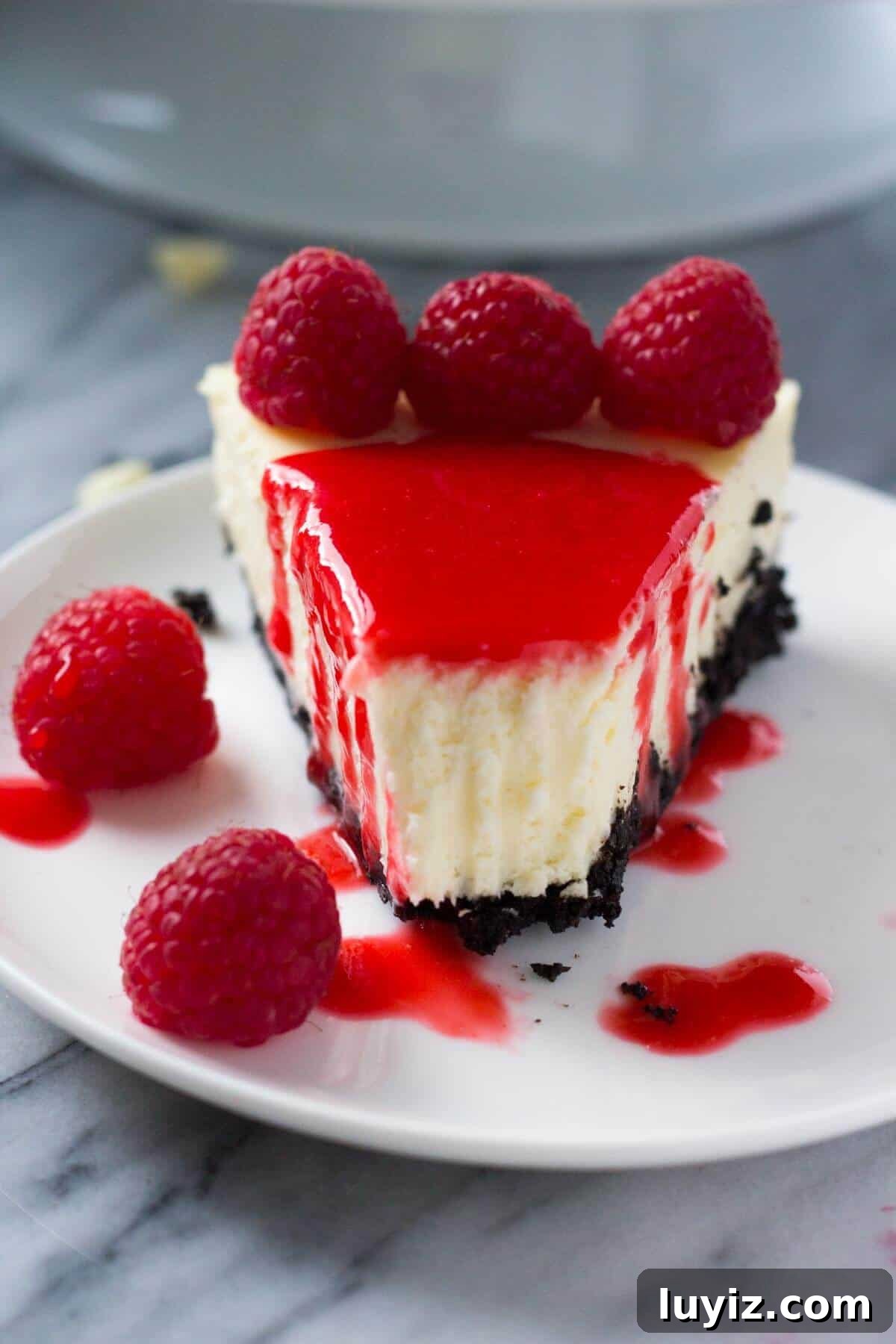 Top-Rated Recipes from 2016: Crowd Favorites & Timeless Dishes 13 Smooth, creamy White Chocolate Cheesecake with an Oreo cookie crust and Raspberry Coulis Sauce. With easy step by step instructions - it's the PERFECT cheesecake every time!
