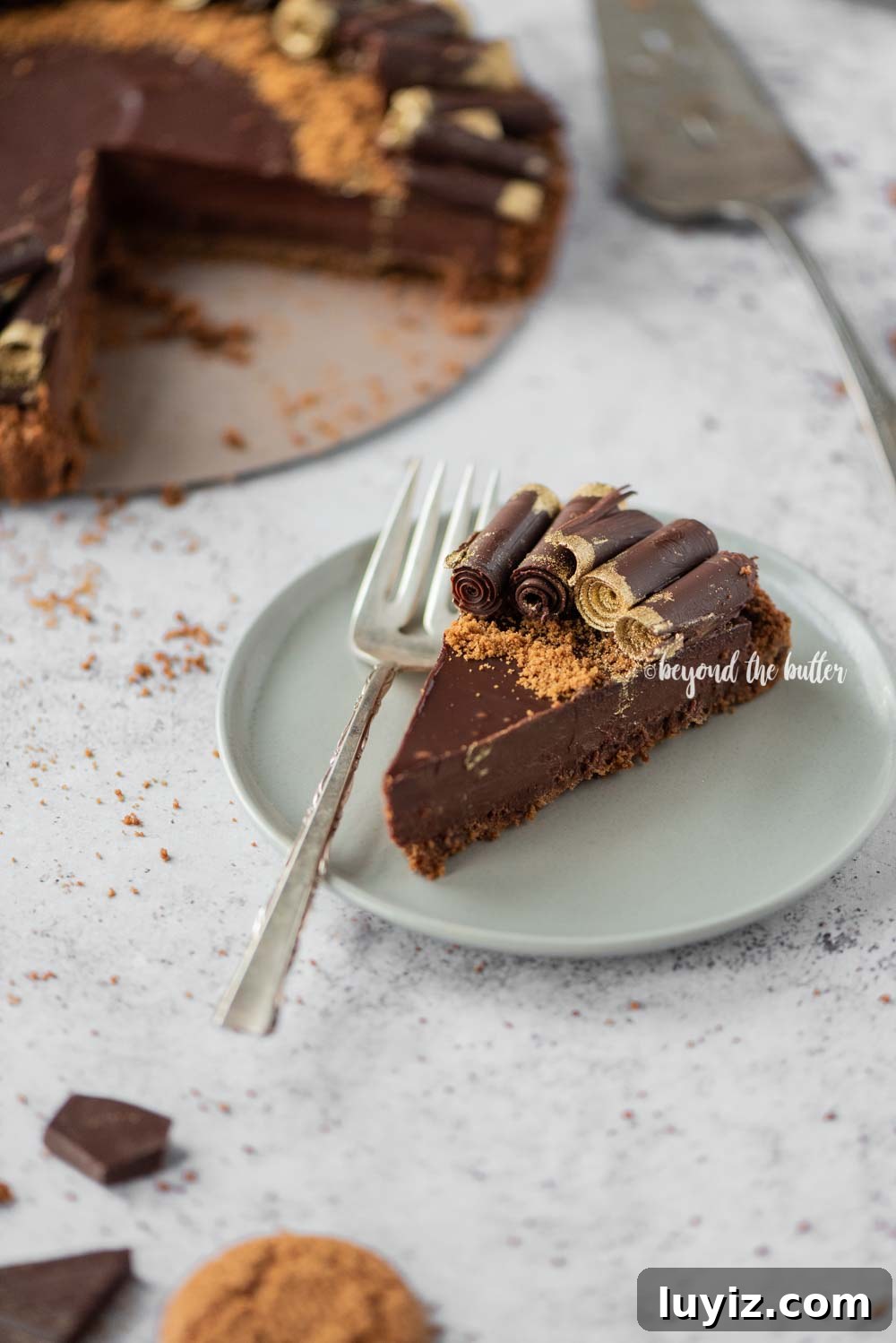 Dark Chocolate Gingersnap Tart Recipe for Decadent Dessert 3 Dark Chocolate Gingersnap Tart | All images © Beyond the Butter, LLC