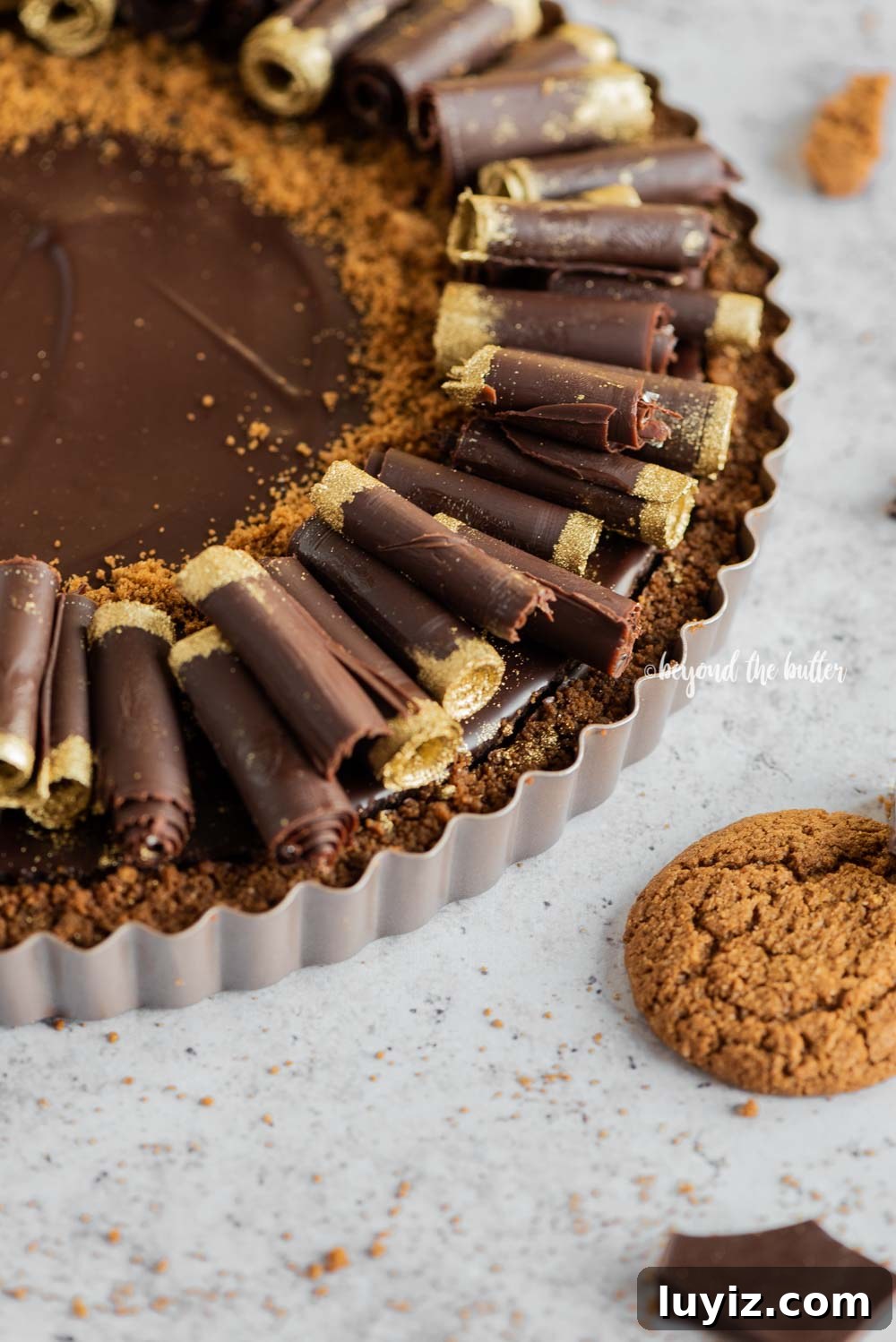 Dark Chocolate Gingersnap Tart Recipe for Decadent Dessert 7 Dark Chocolate Gingersnap Tart recipe | All images © Beyond the Butter, LLC
