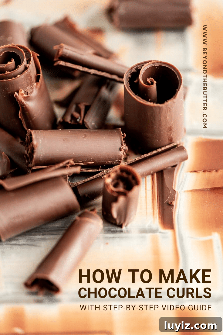 Perfect Chocolate Curls: Step-by-Step Guide for Stunning Garnishes 4 How to Make Chocolate Curls Tutorial | All Images: © Beyond the Butter, LLC