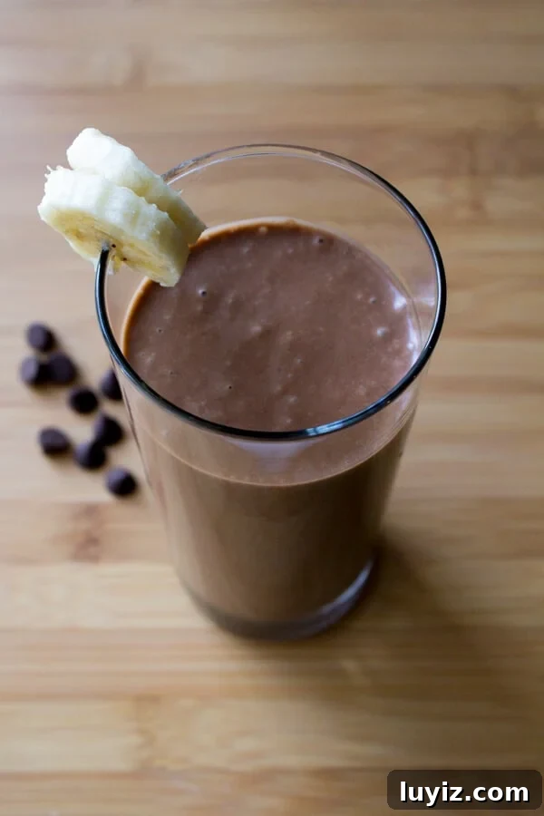 Chocolate Peanut Butter Banana Smoothie