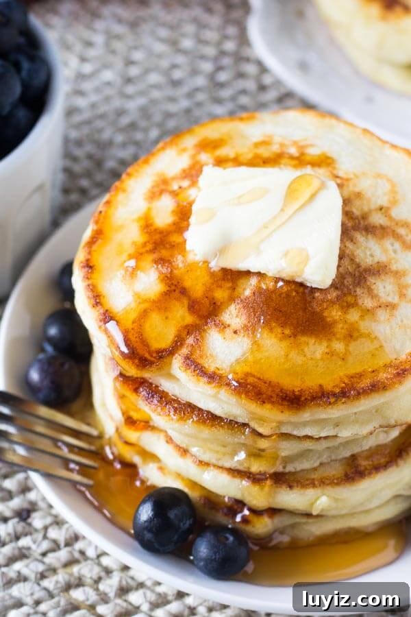 Light and Fluffy Ricotta Pancakes Recipe for Weekend Brunch 4 Fluffy Ricotta Pancakes. These ricotta pancakes have a deliciously creamy flavor and the fluffiest texture. They're perfect for creating tall pancake stacks - a the perfect way to make your pancakes extra special.
