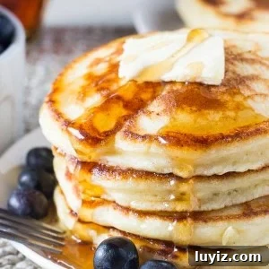 Fluffy Ricotta Pancakes. These ricotta pancakes have a deliciously creamy flavor and the fluffiest texture. They're perfect for creating tall pancake stacks - a the perfect way to make your pancakes extra special.