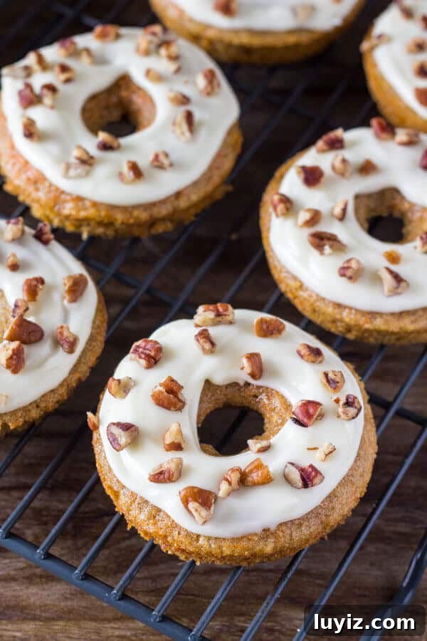 Carrot Cake Doughnuts Recipe: Moist Spiced Doughnut Muffins 4 Carrot Cake Doughnuts. These baked doughnuts have all the flavor of your favorite carrot cake with cream cheese frosting in doughnut form. www.justsotasty.com