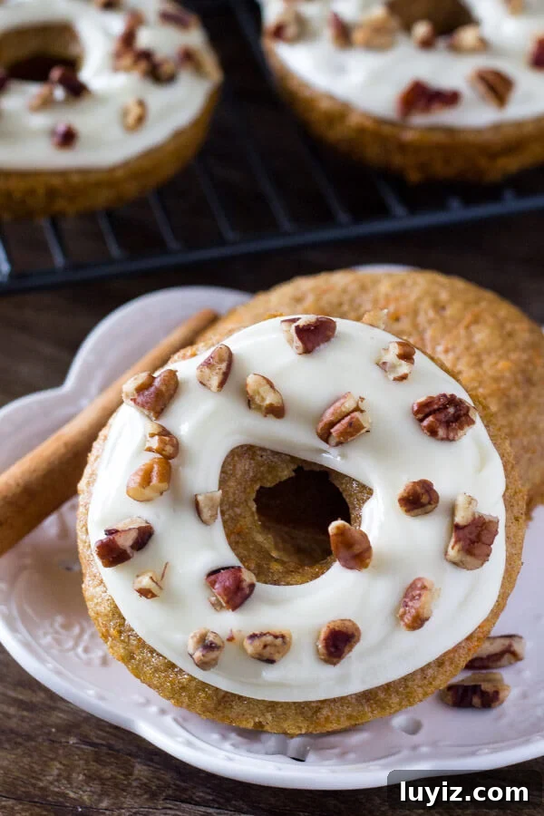 Carrot Cake Doughnuts Recipe: Moist Spiced Doughnut Muffins 5 Carrot Cake Doughnuts. These baked doughnuts have all the flavor of your favorite carrot cake with cream cheese frosting in doughnut form. www.justsotasty.com