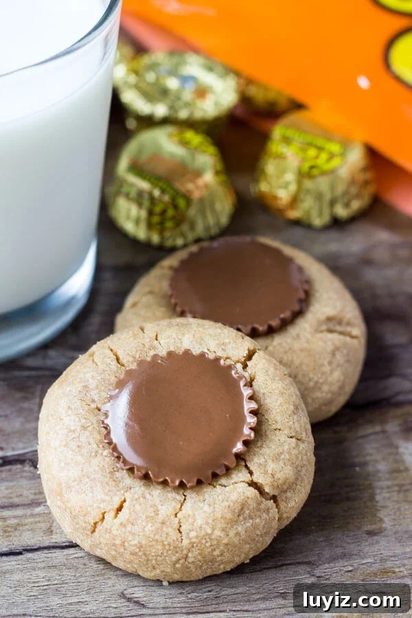 Reese's Peanut Butter Cup Cookie Recipe: Chewy Chocolate Treats 5 Reese's Peanut Butter Cup Cookies. You only need 4 ingredients & 15 minutes to make these flourless peanut butter cookies. Perfect for peanut butter lovers!