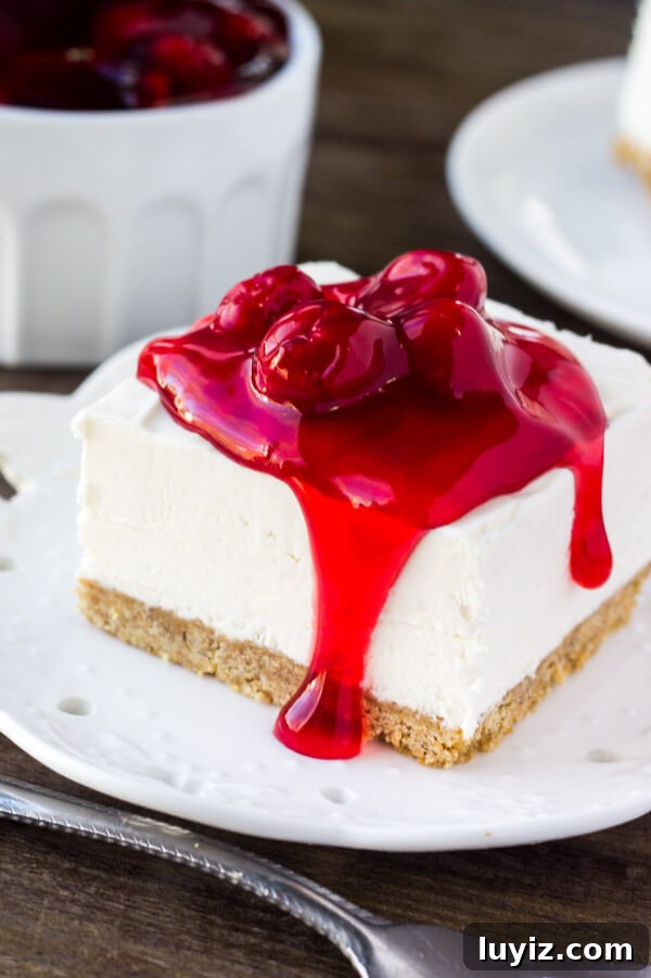 How to Make Cheesecake: Complete Guide for Perfect Results 4 No bake cherry cheesecake bars with a crunchy graham cracker crust.