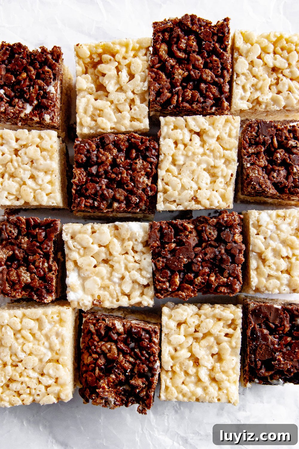 Chocolate and Vanilla Layered Rice Krispie Treats 3 Chocolate-Vanilla Layered Rice Krispie Treats | All Images © Beyond the Butter, LLC