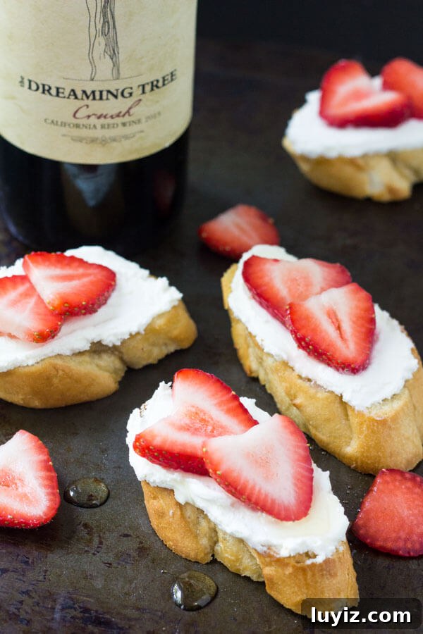 Crispy Crostini with Whipped Goat Cheese & Honey 4 These goat cheese crostini with fresh berries & honey are the perfect appetizer. They're light & fresh with creamy goat cheese and perfect for a casual get together. #sharewineandbites #ad