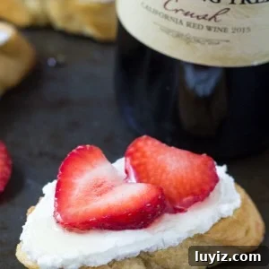 Crispy Crostini with Whipped Goat Cheese & Honey 8 These goat cheese crostini with fresh berries & honey are the perfect appetizer. They're light & fresh with creamy goat cheese and perfect for a casual get together. #sharewineandbites #ad