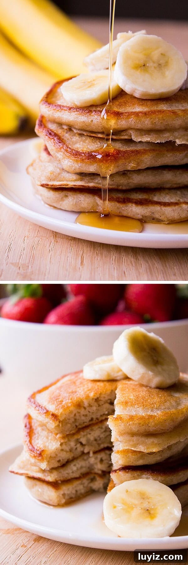 Fluffy Banana Pancakes Recipe for Perfect Breakfast 4 Light & Fluffy Banana Pancakes. These are like banana bread in pancake form. Super moist, filled with vanilla & cinnamon flavor - Start your morning with this easy recipe! www.justsotasty.com