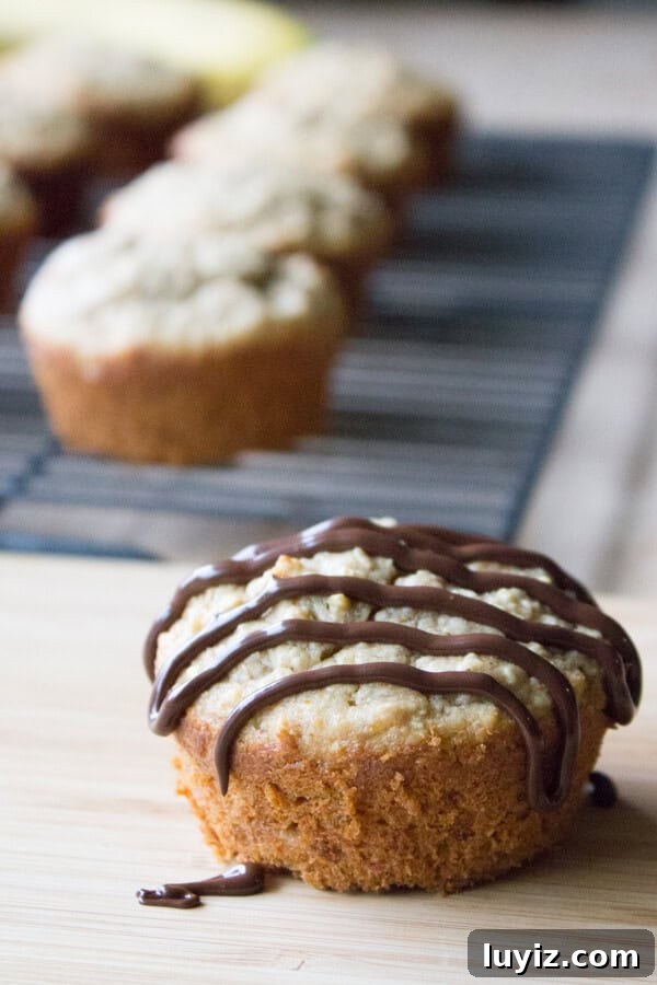 Peanut Butter Muffins with Chocolate Glaze Recipe 2 Peanut Butter Banana Muffins with Chocolate Glaze. Gluten free, sugar free & dairy free - you won't believe how easy and delicious this recipe is!