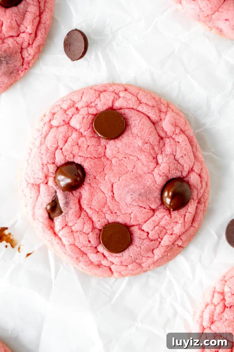 Strawberry Cake Mix Cookie Recipe: Soft, Chewy Treats 4 Strawberry cookie with chocolate chips