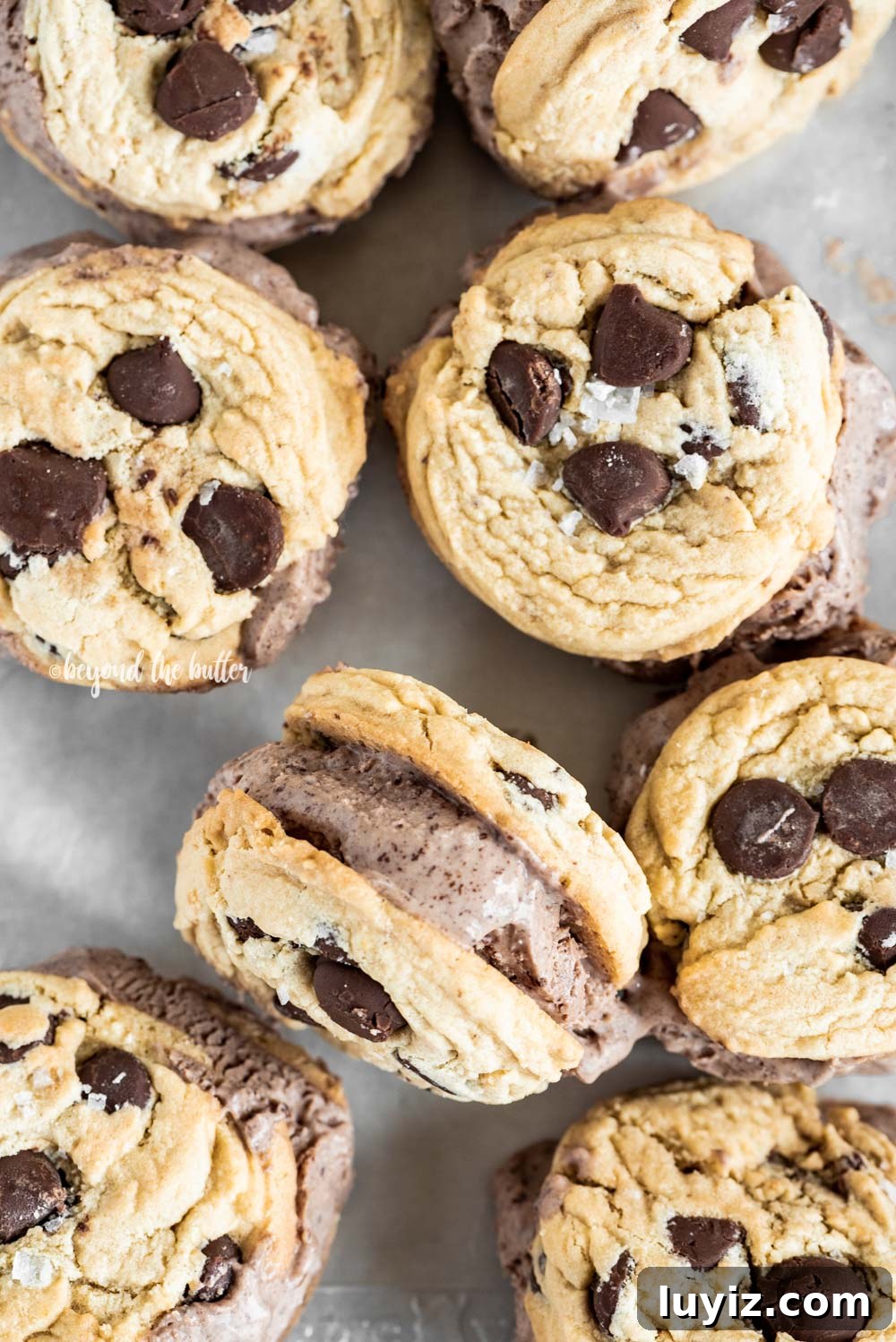 Homemade Ice Cream Cookie Sandwich Recipe for Summer Treats 7 Homemade Ice Cream Cookie Sandwiches with No-Churn Chocolate Ice Cream | All Images © Beyond the Butter, LLC