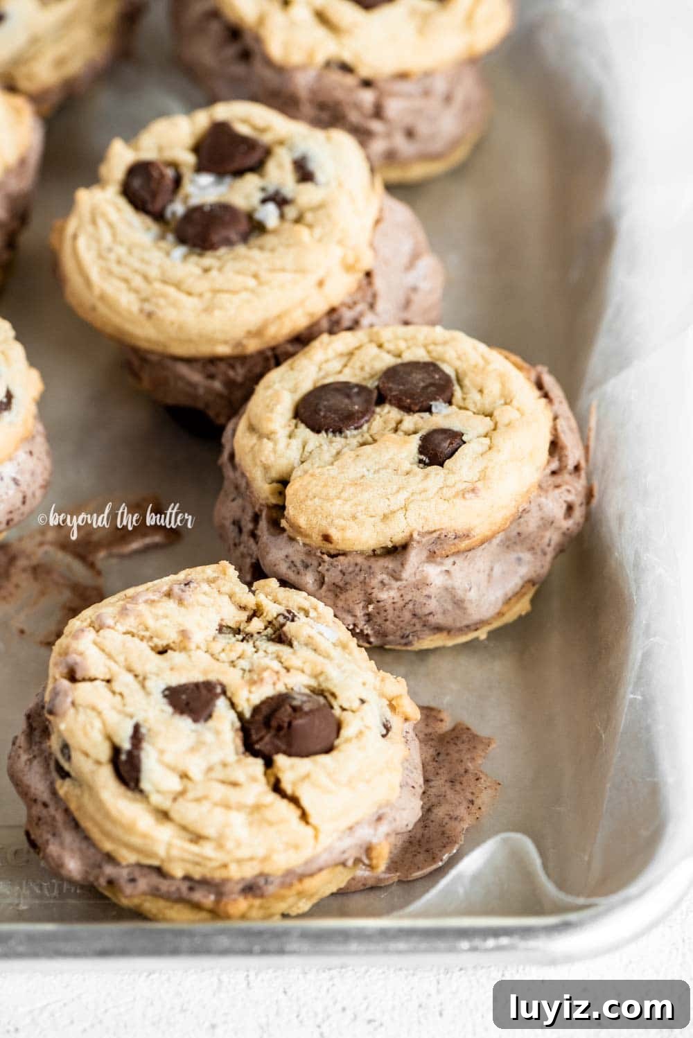 Homemade Ice Cream Cookie Sandwich Recipe for Summer Treats 8 Easy Homemade Ice Cream Cookie Sandwiches with No-Churn Chocolate Ice Cream | All Images © Beyond the Butter, LLC