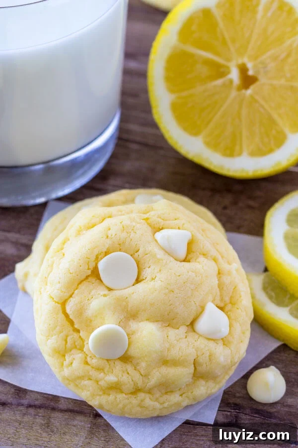 Zesty Lemon Cake Mix Cookies: Soft, Tangy Cookie Recipe 2 Lemon cake mix cookies are extra soft with a hint of lemon and filled with white chocolate chips.