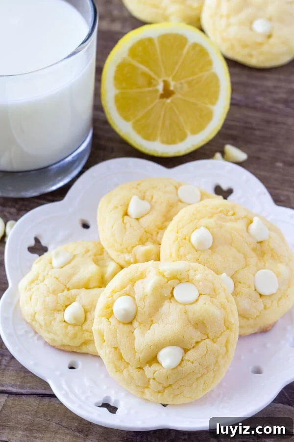 Zesty Lemon Cake Mix Cookies: Soft, Tangy Cookie Recipe 5 Lemon cake mix cookies are thick, soft and filled with white chocolate chips.