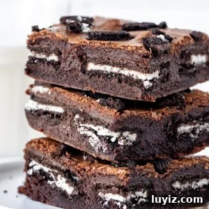 Stack of 3 Oreo brownies