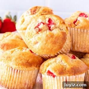Plate of strawberry muffins