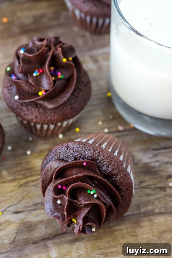 Mini Chocolate Cupcakes Recipe for Moist, Bite-Sized Treats 6 Mini chocolate cupcake recipe - these are moist, fudgy & delicious.