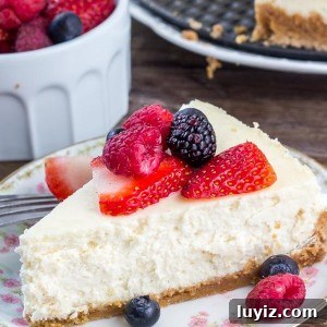 The perfect cheesecake recipe - smooth, creamy, rich and decadent.