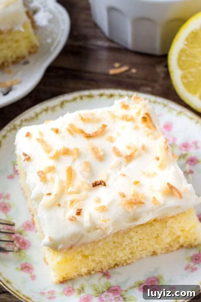 Lemon Cake with Coconut Frosting Recipe | Moist Citrus Layer Cake 2 Lemon cake with coconut frosting