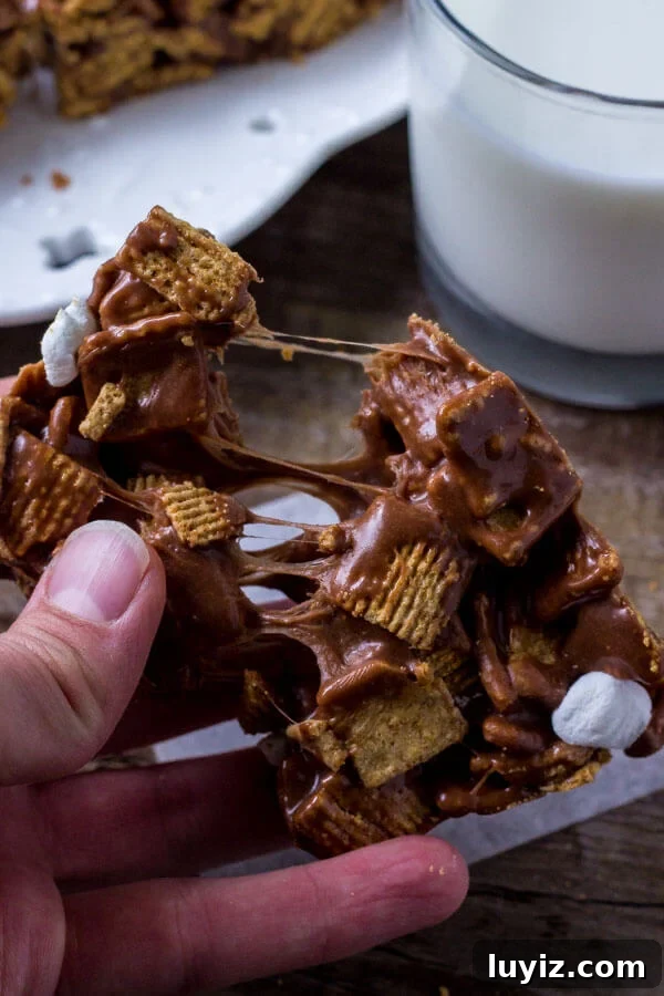 Golden Grahams S'mores Bars Recipe for Gooey Treats 6 Golden Grahams S'mores Bars are like rice krispie treats and s'mores all in one.