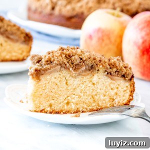 Apple Cinnamon Coffee Cake Recipe with Streusel Topping 6 Slice of apple cake with streusel topping