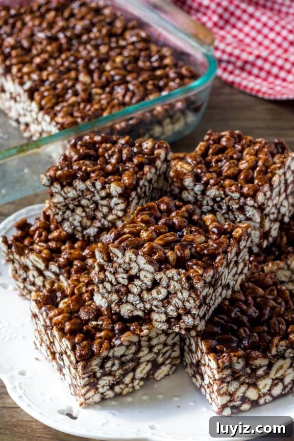 Crispy Puffed Wheat Squares: No-Bake Snack Recipe 4 The best puffed wheat squares - super chocolate-y, soft and chewy, and completely addicting.