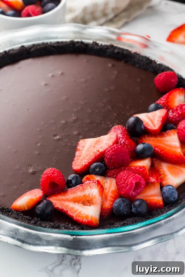 Creamy No-Bake Chocolate Pie Recipe for Quick Dessert 4 Easy chocolate pie that's super fudgy and rich