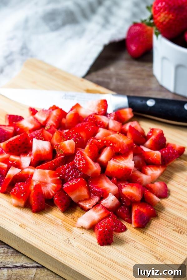 Use fresh or frozen berries to make these strawberry pancakes