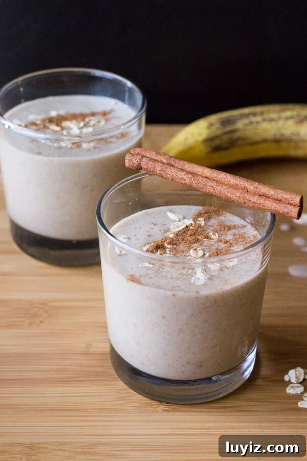 Oatmeal Cookie Smoothie Recipe — Creamy Breakfast Shake 2 Oatmeal Cookie Smoothie. Super healthy, but it tastes like dessert. All the flavor of your favorite cookies without the dairy, gluten or sugar!