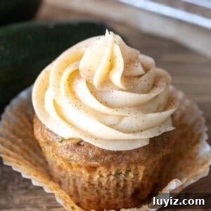 Zucchini Cupcakes with Cream Cheese Frosting Recipe 9 Zucchini cupcake with cream cheese frosting swirled on top